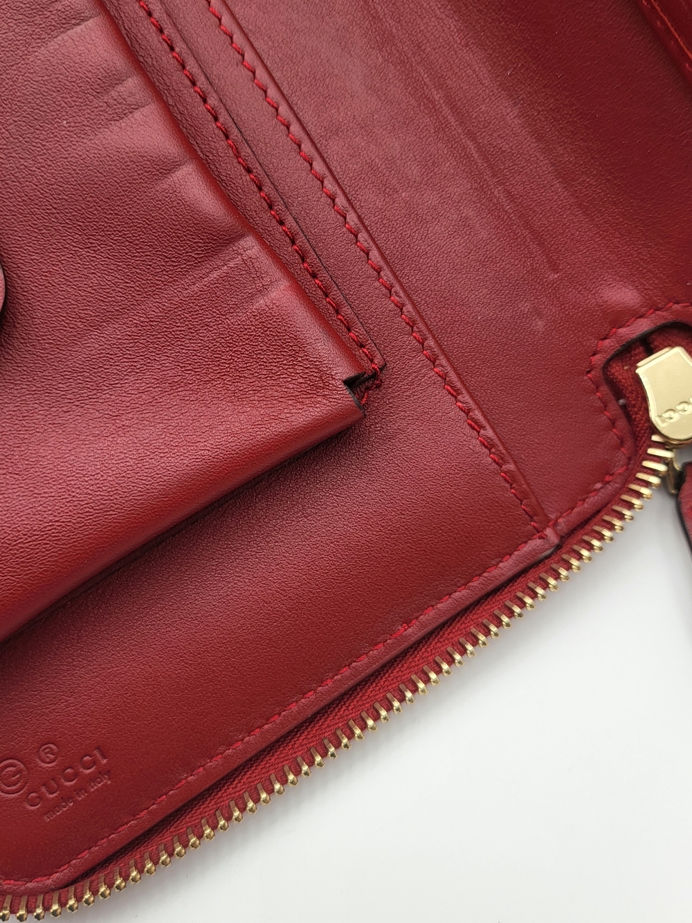 GUCCI Red Micro Guccissima Calfskin Leather Travel Wallet..Authentic... - Picture 16 of 16